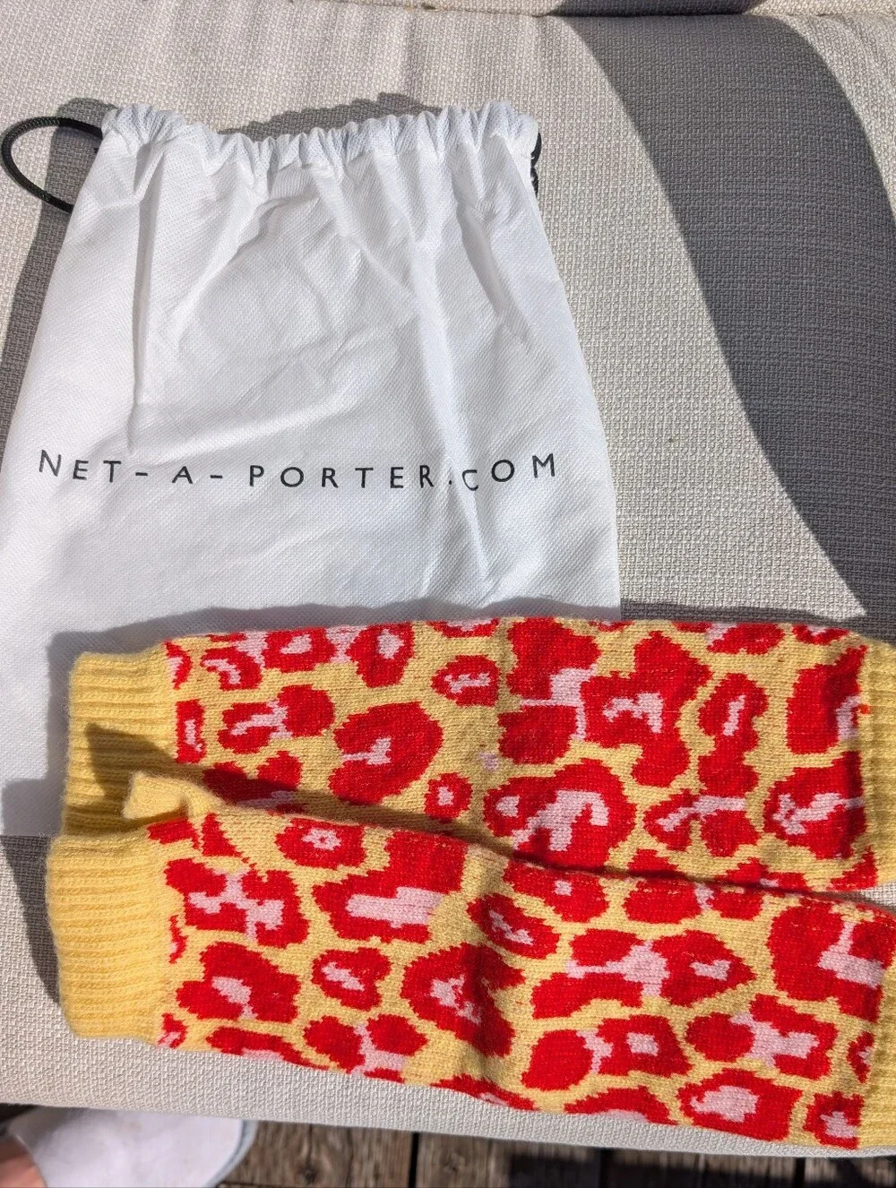 Christopher Kane Leopard Print Cashmere Fingerless Gloves - Like New
